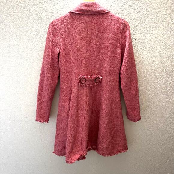 CAbi Madison Ave Coat Womens 2 Pink Tweed Double Breasted Wool Blend Old Money - Picture 3 of 8